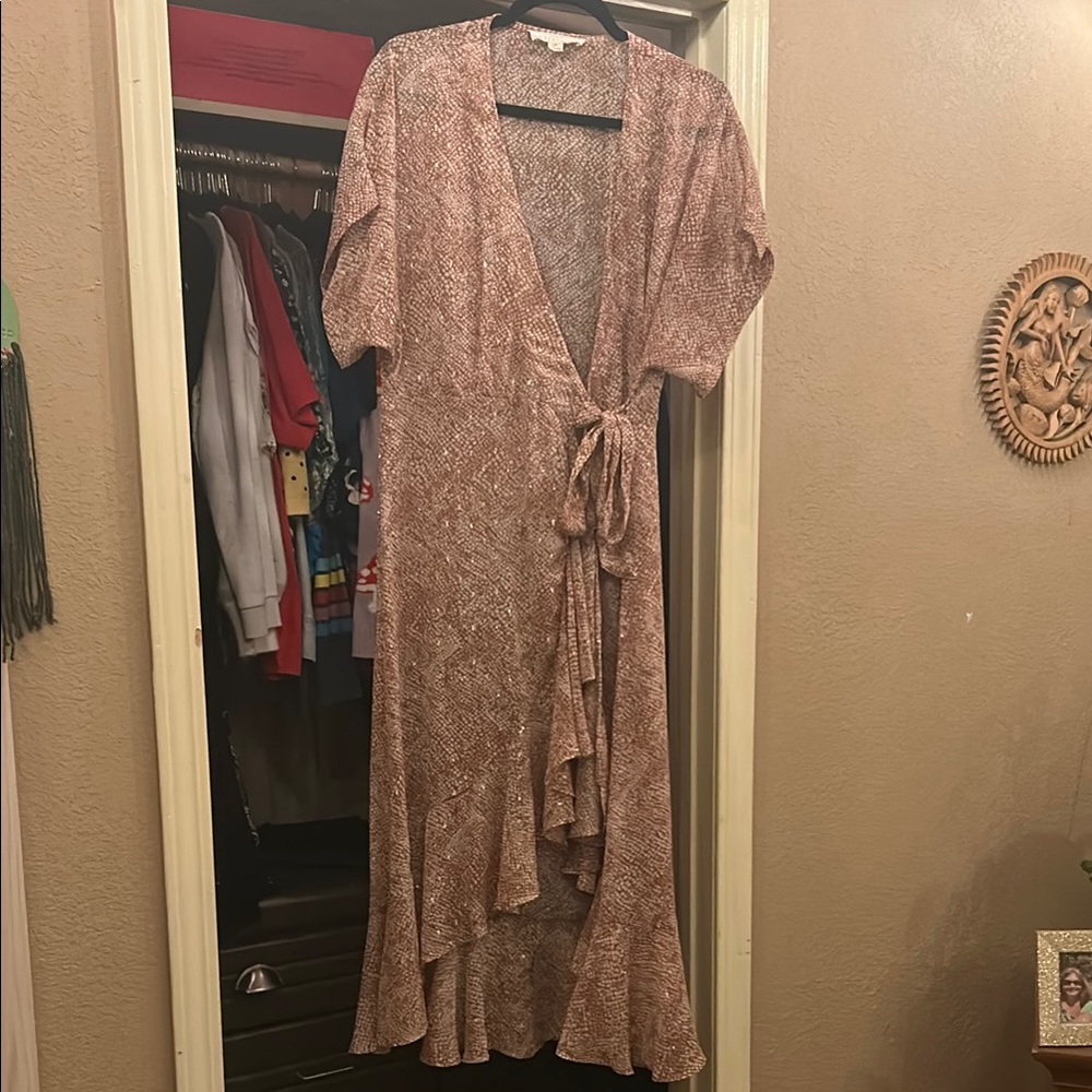 Elegant Brown Wrap Dress